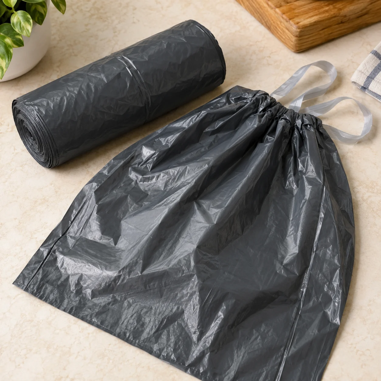 Drawstring bin bags, 30 count — serving inspiration